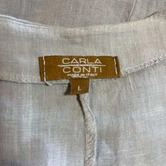 Carla Conti Linen One Button Jacket Blouse Ladies Size LARGE made in Italy - Picture 4 of 7